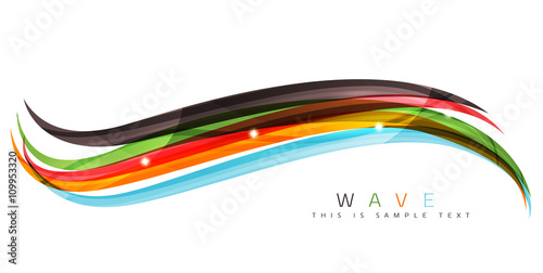 Colorful stripes wave composition, business template