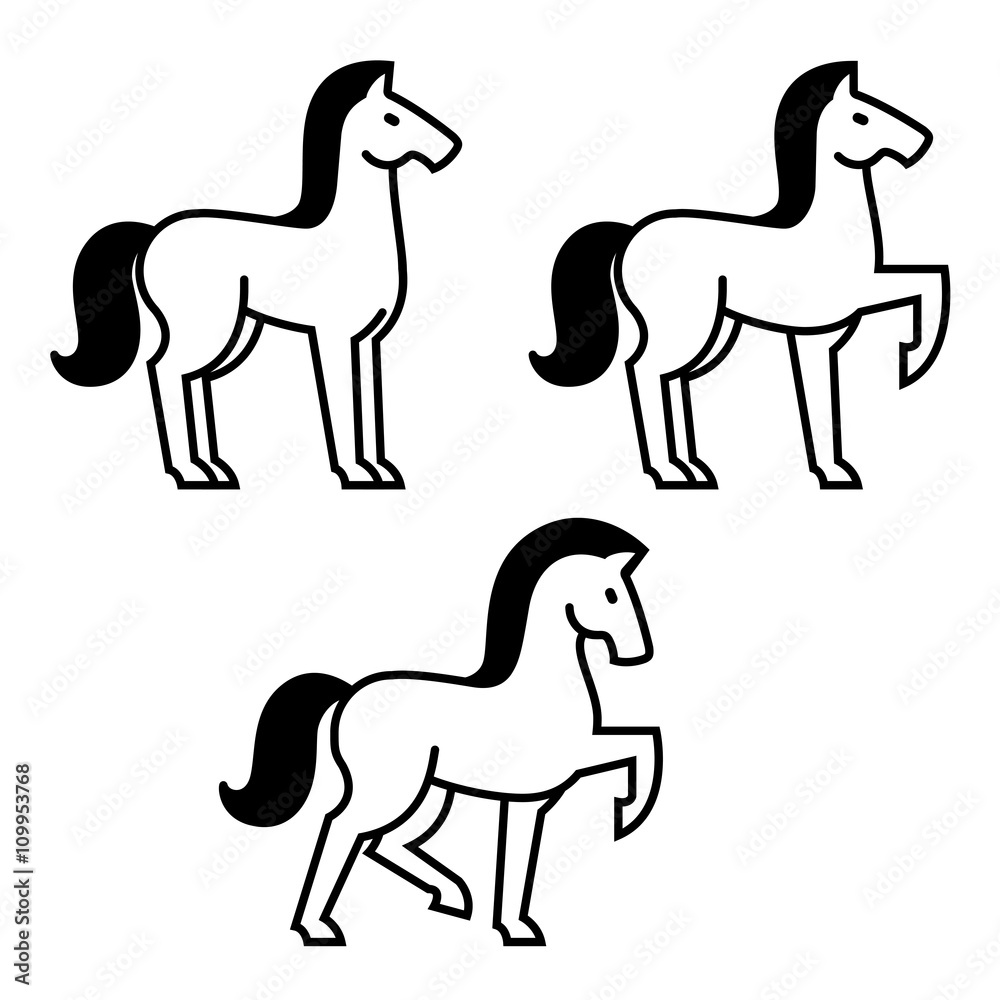 Three horse icons Three horse icons