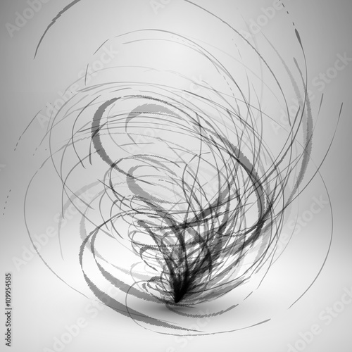 Tornado. Wired swirl structure. Vector abstract illustration.