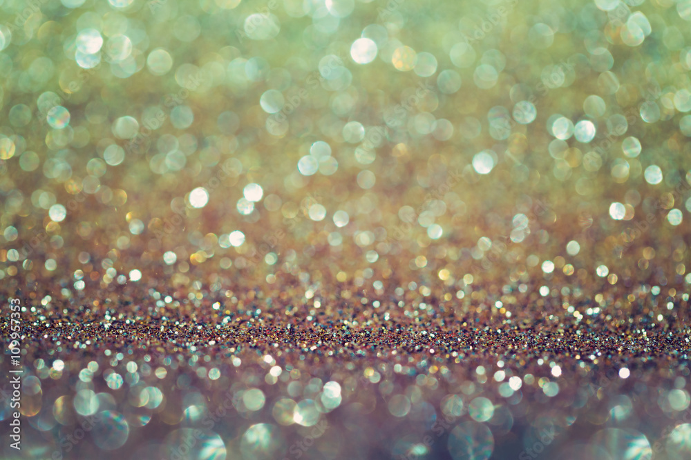 Golden glitter bokeh background. Elegant and glamour background