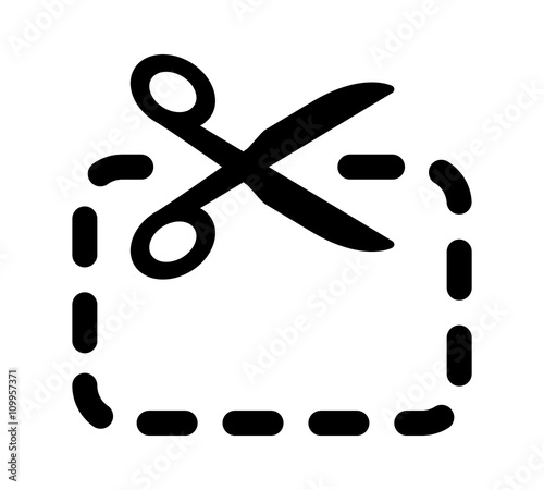 Scissors cutting coupon line art icon for apps and websites