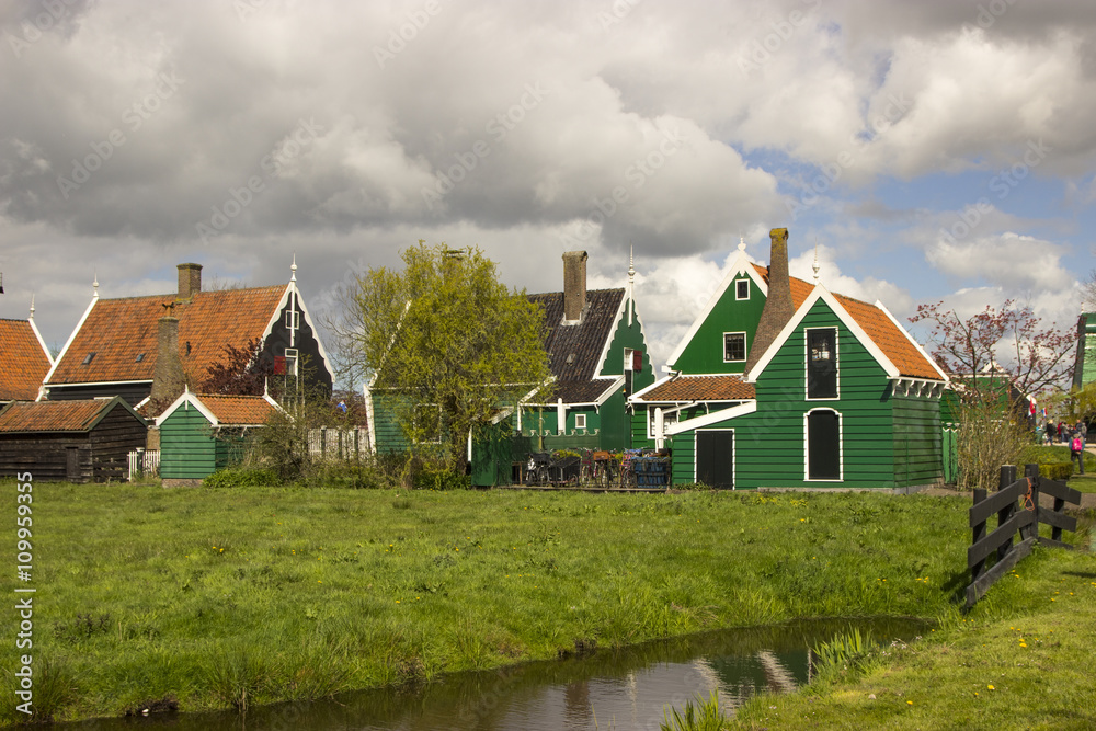 Zaanse Schans - famous dutch village near Amsterdam. 