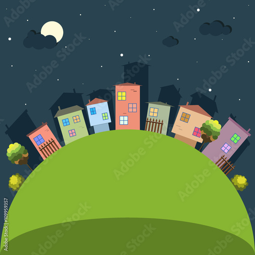 Colorful Houses For Sale / Rent. Real Estate Concept