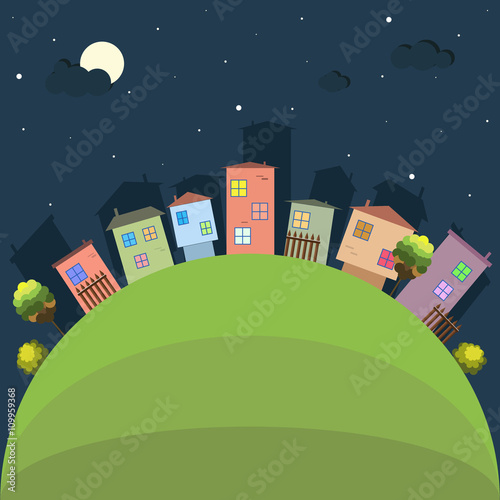 Colorful Houses For Sale / Rent. Real Estate Concept