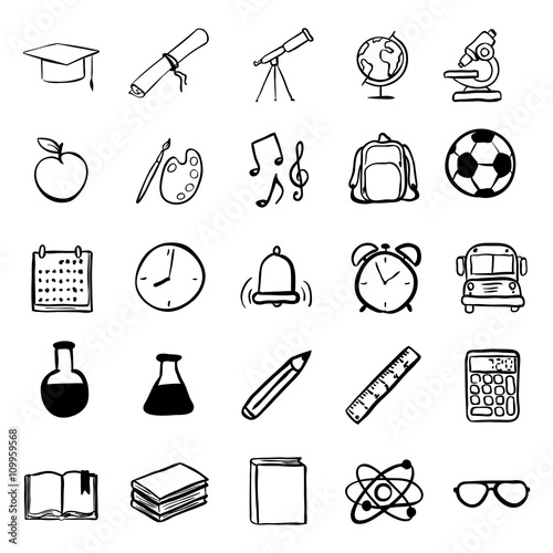 Vector Doodle Education Icons Set