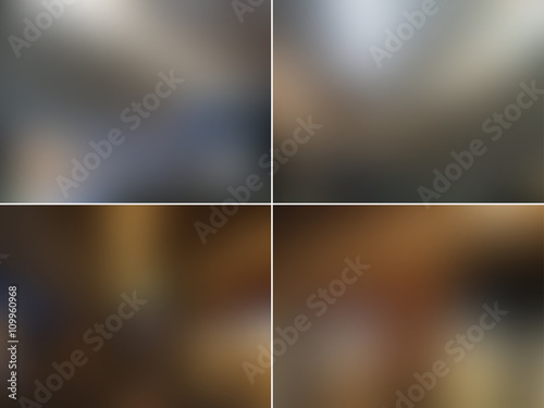 Set of abstract brown and grey backgrounds with blurred texture,