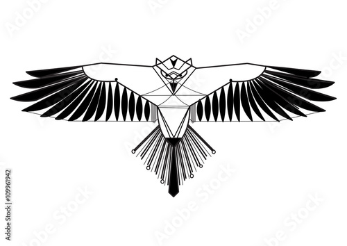 Black flying eagle bird silhouette 
