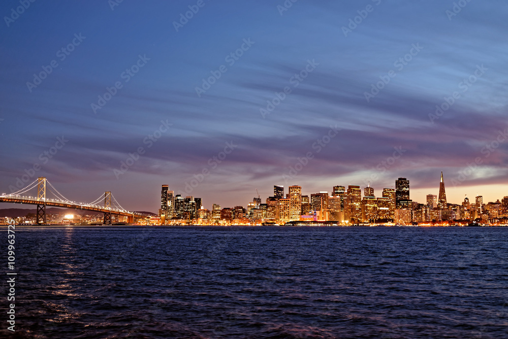 City Lights/San Francisco night view from Treasure Island