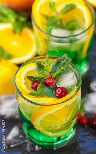 Lemonade. A refreshing drink made of citrus and mint
