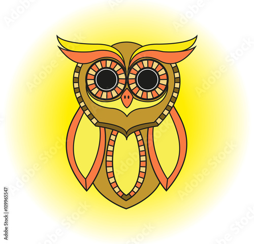 Colored beautiful cartoon owl vector,civetta colorata vettoriale