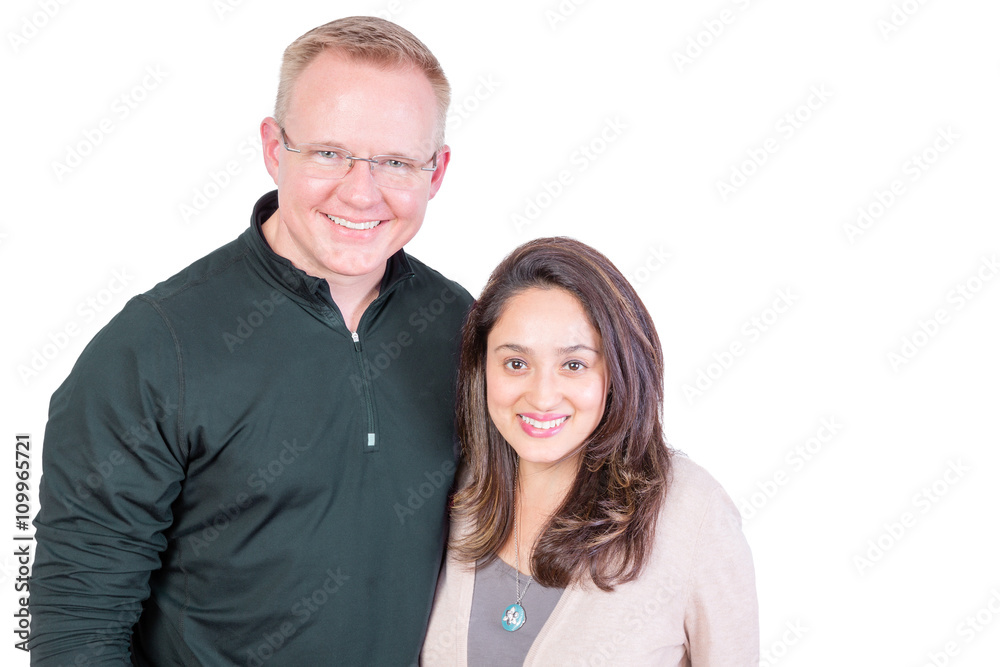 Happy smiling multiracial couple Happy smiling multiracial couple