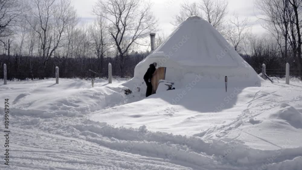ontario canada cold snow 4K yurt covered ontario canada cold snow 4K yurt covered