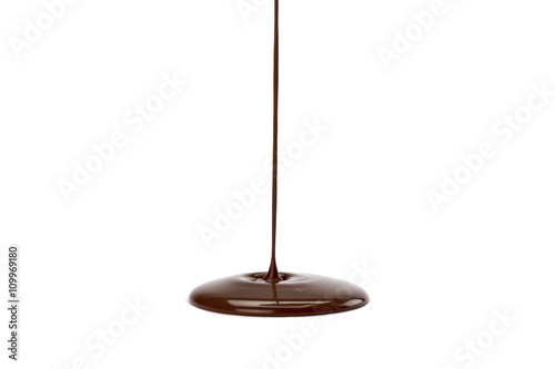 pouring of melted chocolate