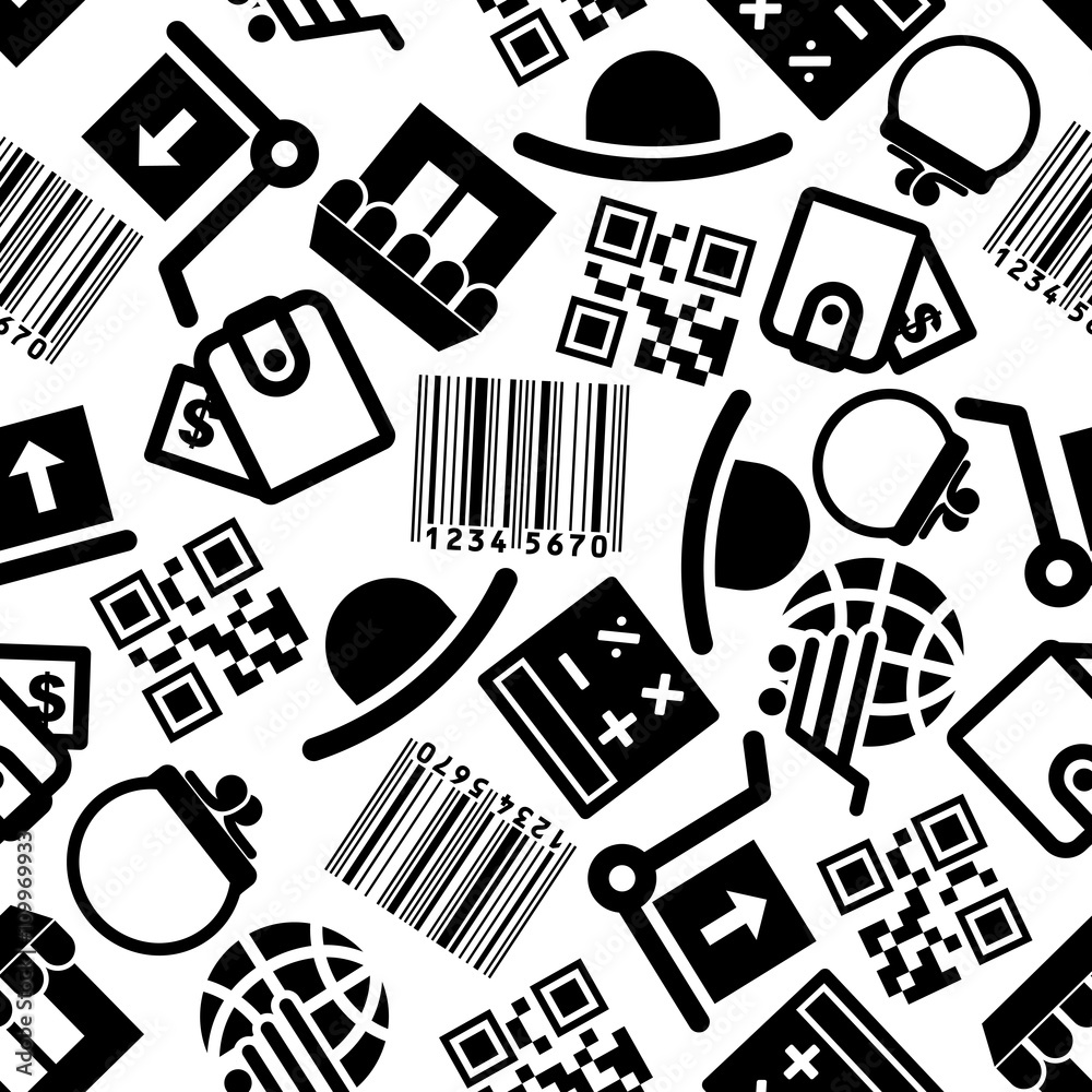 Ecommerce and online shopping seamless pattern