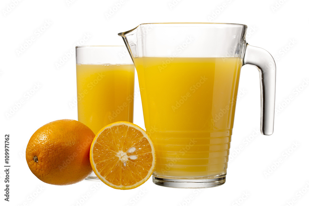 a pitcher of fresh orange juice