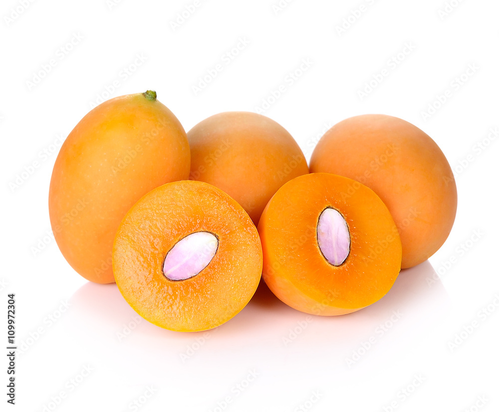 sweet Marian plum thai fruit isolated on white background (Mayon sweet Marian plum thai fruit isolated on white background (Mayon