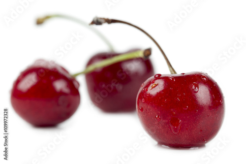 three yummy cherries