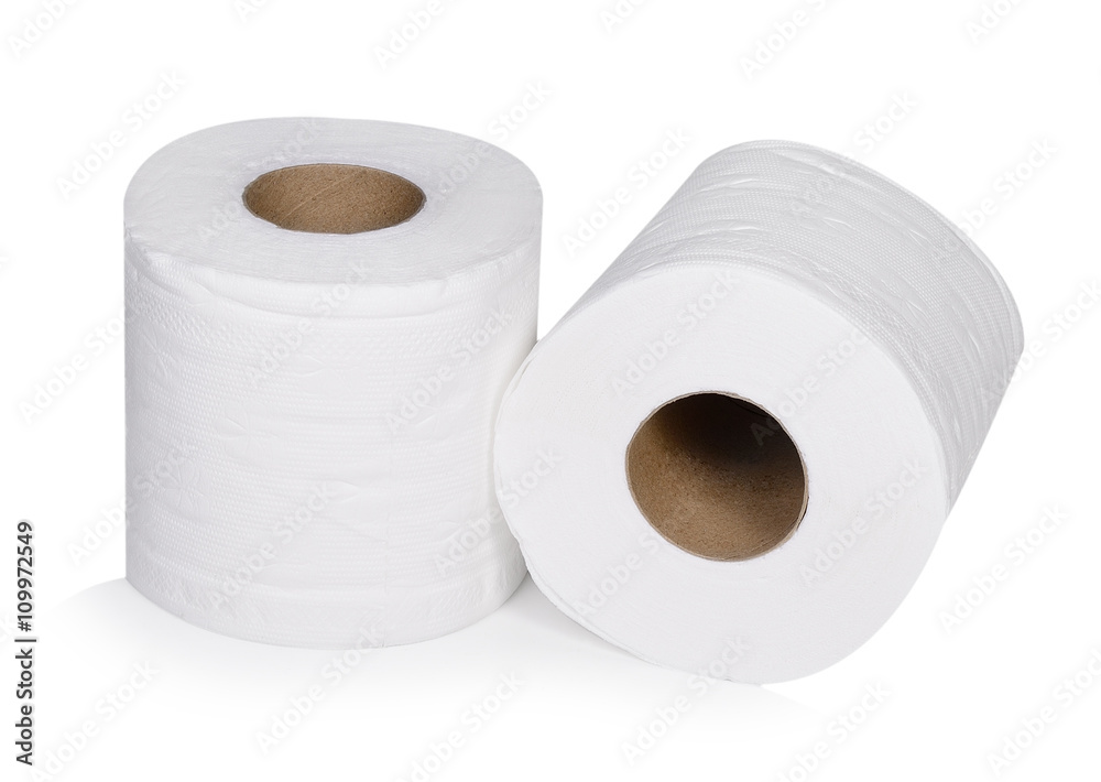 toilet paper on white background toilet paper on white background