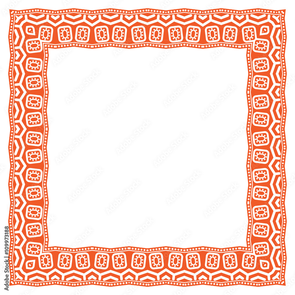 Square frame with ethnic ornament. Square frame with ethnic ornament.