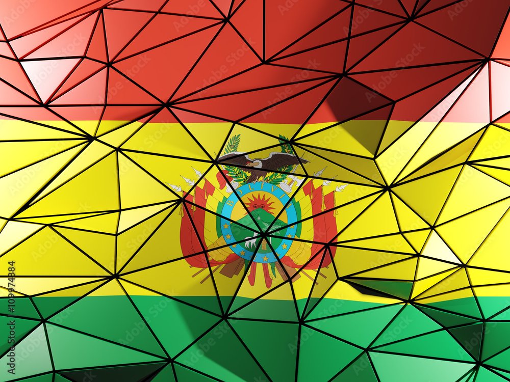 Fototapeta premium Triangle background with flag of bolivia