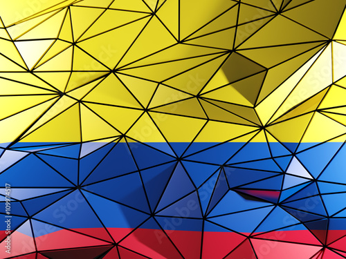 Triangle background with flag of colombia