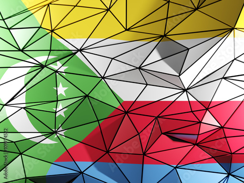 Triangle background with flag of comoros