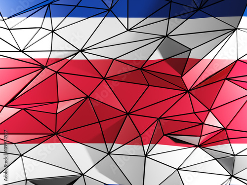 Triangle background with flag of costa rica