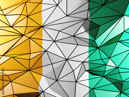 Triangle background with flag of cote d Ivoire
