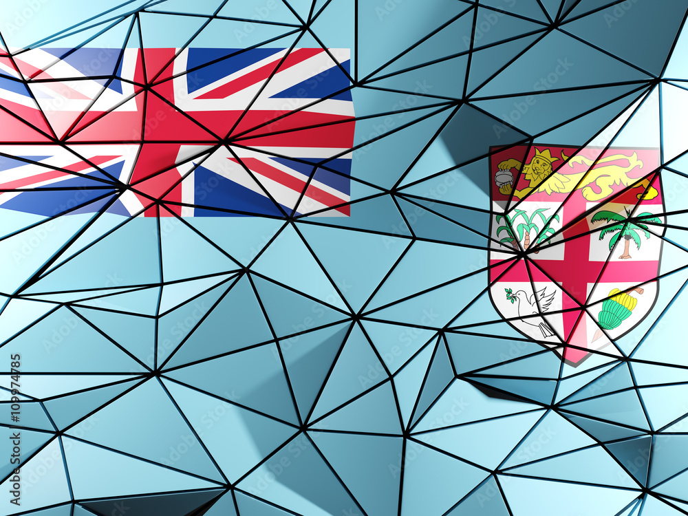 Fototapeta premium Triangle background with flag of fiji