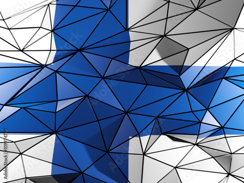 Triangle background with flag of finland