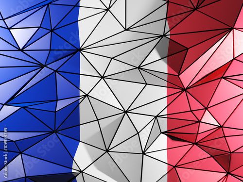 Triangle background with flag of france