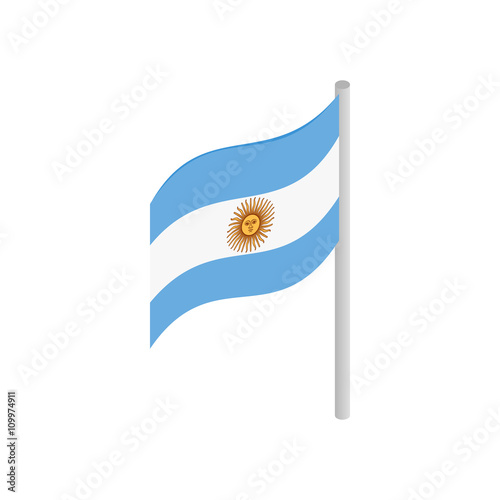 Flag of Argentina icon, isometric 3d style