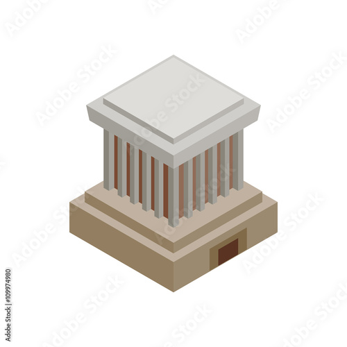 Ho Chi Minh Mausoleum icon, isometric 3d style 