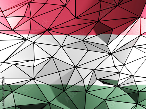 Triangle background with flag of hungary