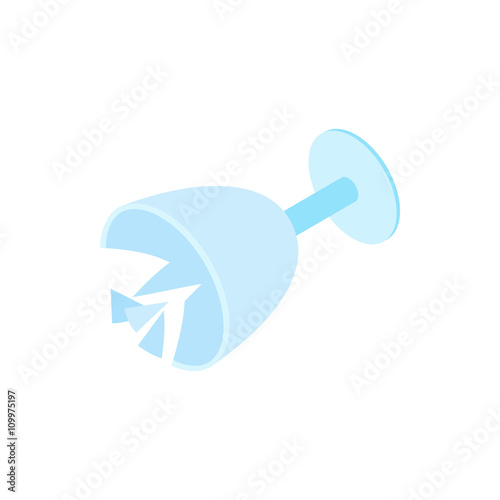 Broken glass icon, isometric 3d style