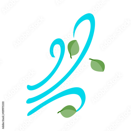 Wind icon in isometric 3d style