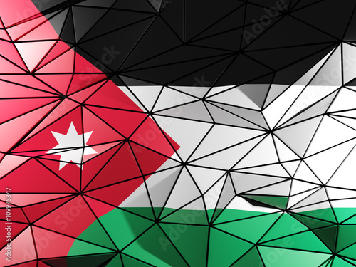 Triangle background with flag of jordan