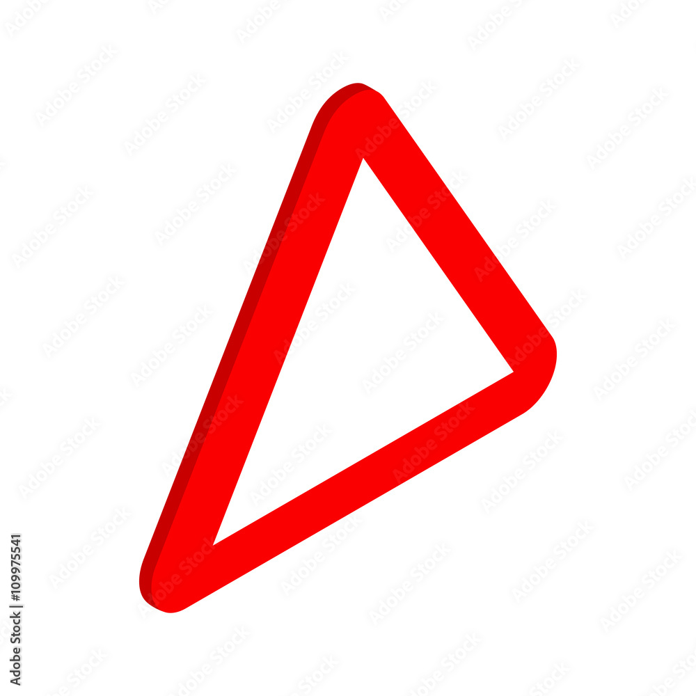 Red triangular blank road sign icon Red triangular blank road sign icon