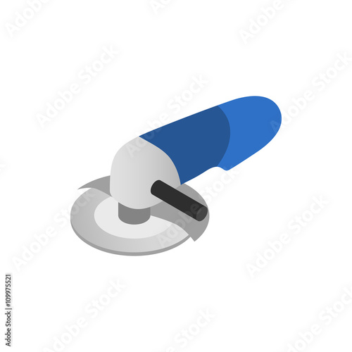 Angle grinder icon, isometric 3d style 