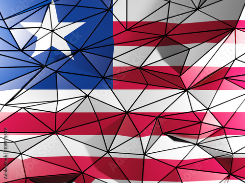 Triangle background with flag of liberia
