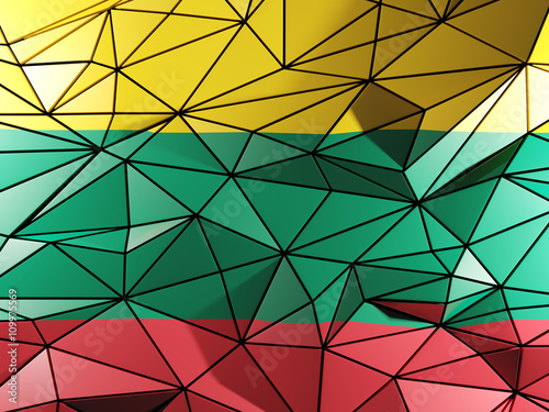 Triangle background with flag of lithuania