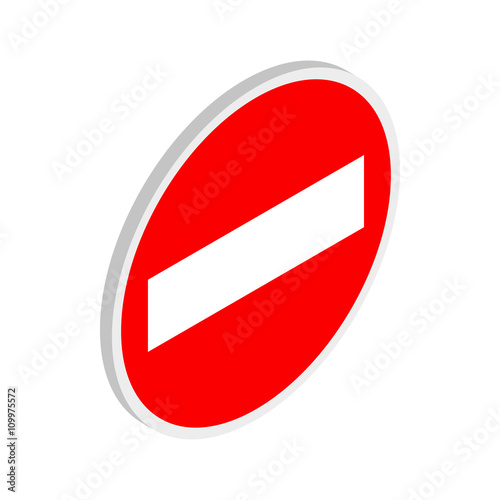 No entry traffic sign icon, isometric 3d style Free Download No entry traffic sign icon, isometric 3d style - GFXLoad