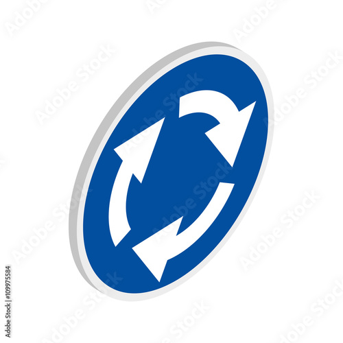 Blue round road sign with white arrows icon Free Download Blue round road sign with white arrows icon - GFXLoad