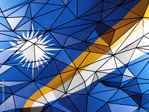 Triangle background with flag of marshall islands