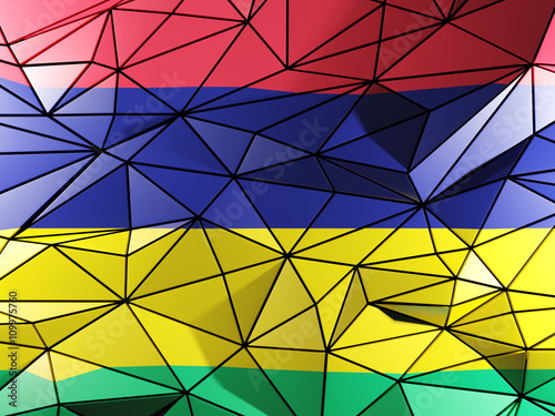 Triangle background with flag of mauritius