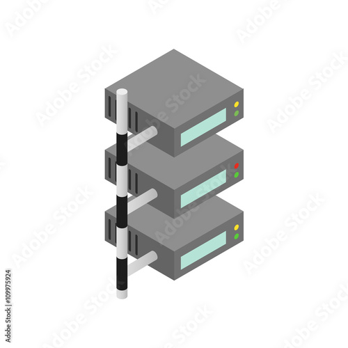 Servers icon, isometric 3d style 