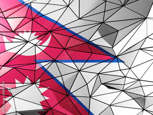 Triangle background with flag of nepal