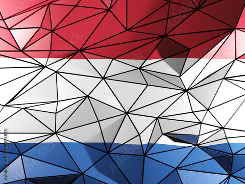 Triangle background with flag of netherlands