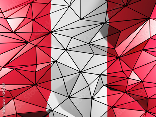 Triangle background with flag of peru