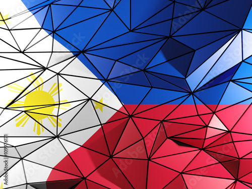 Triangle background with flag of philippines